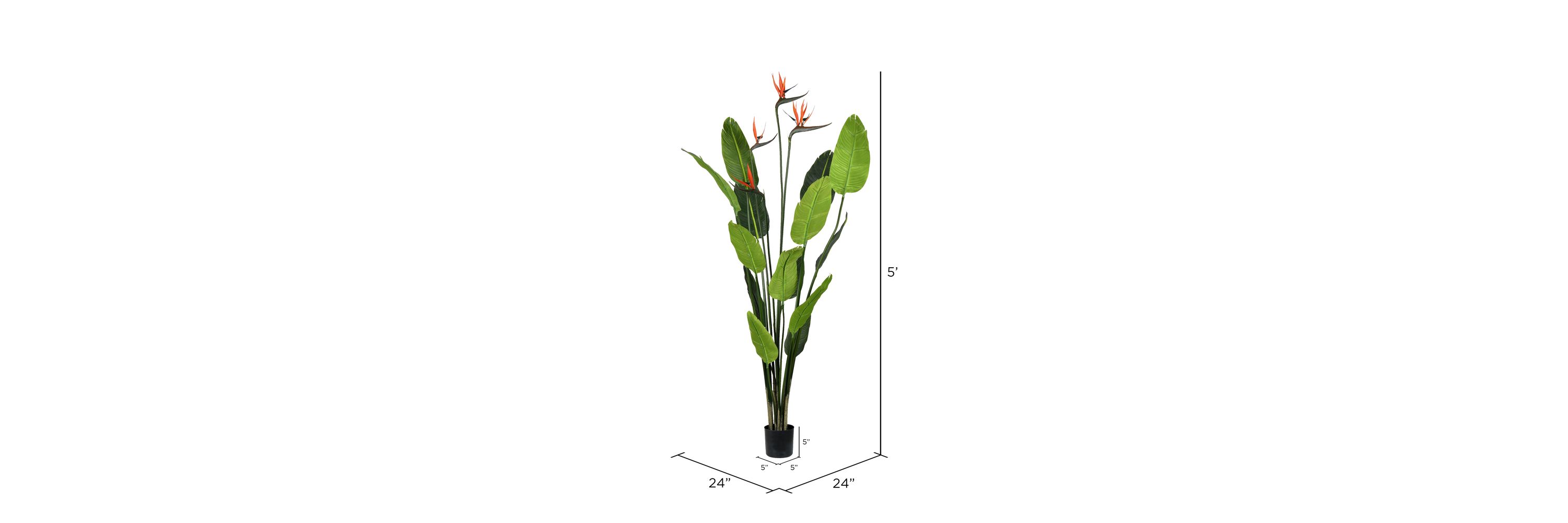 Vickerman 5 Artificial Potted Bird of Paradise Palm Tree.