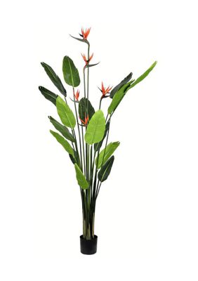 Vickerman Artificial Potted Bird of Paradise Palm Tree, Green