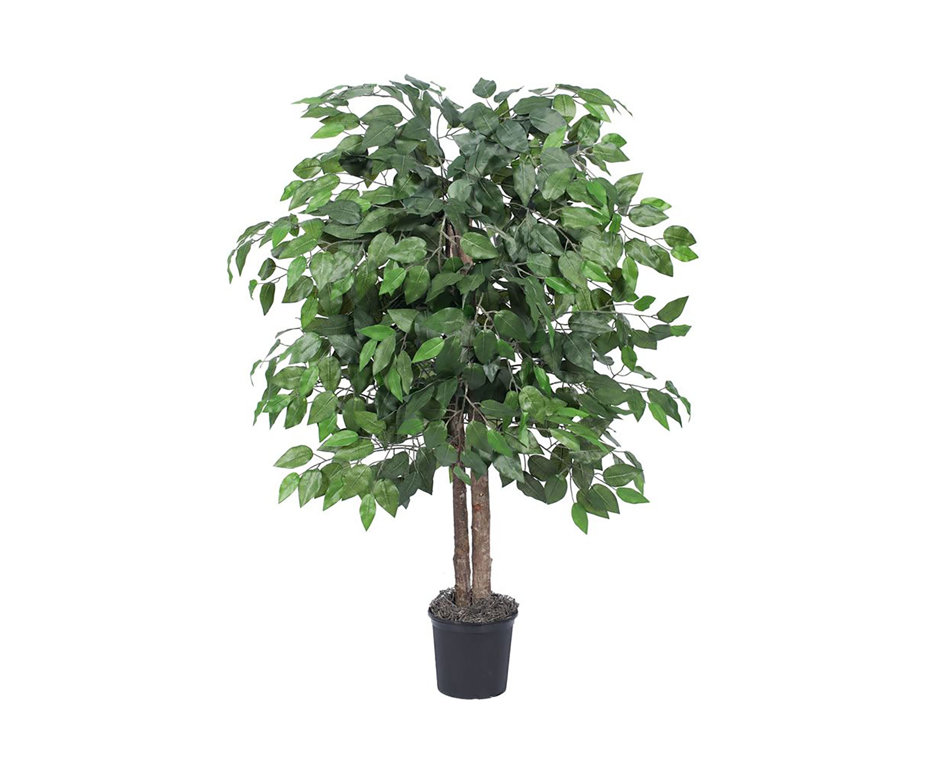 Artificial Ficus Bush, Plastic Pot.