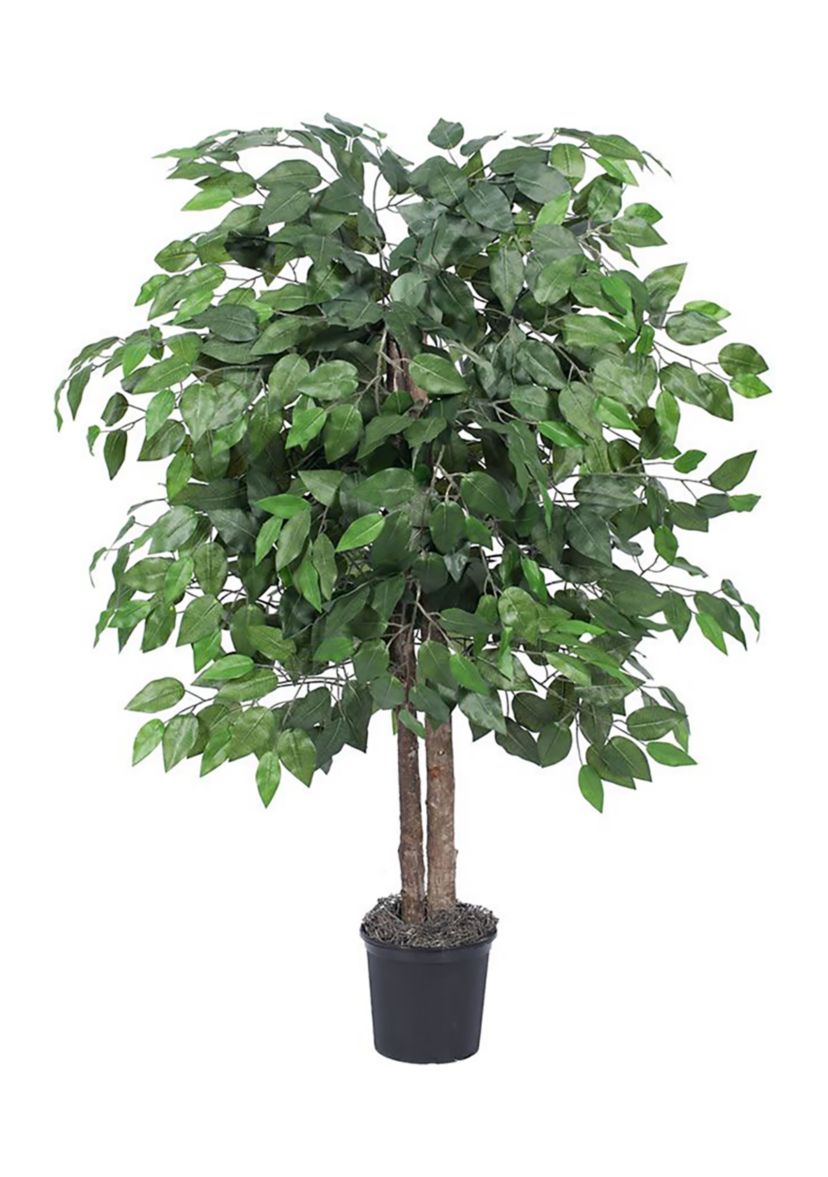 Artificial Ficus Bush, Plastic Pot.