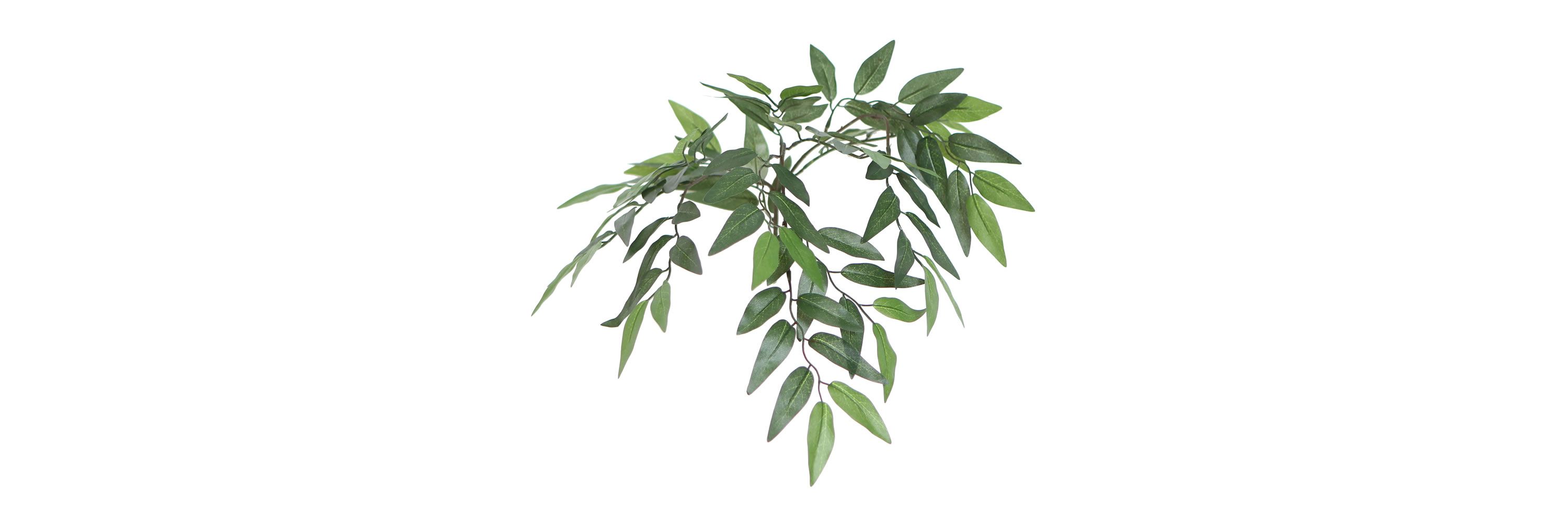 Artificial Smilax Bush, Rattan Basket