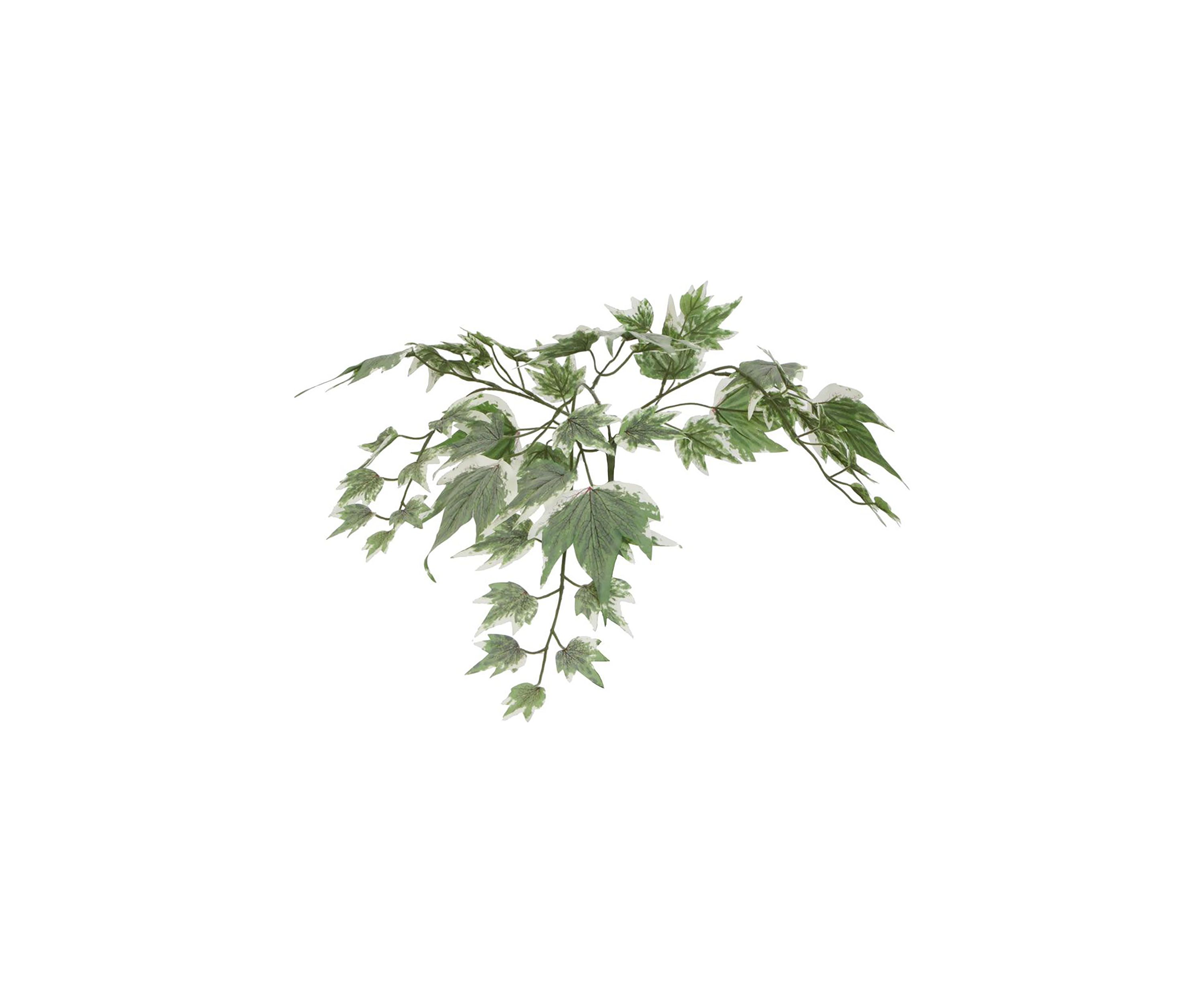 Artificial Silver Maple Bush, Rattan Basket