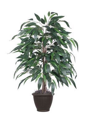 Vickerman Artificial Mango Bush, Plastic Container, Green