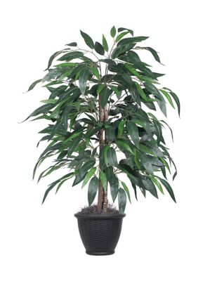 Vickerman Artificial Mango Bush, Plastic Container, Green