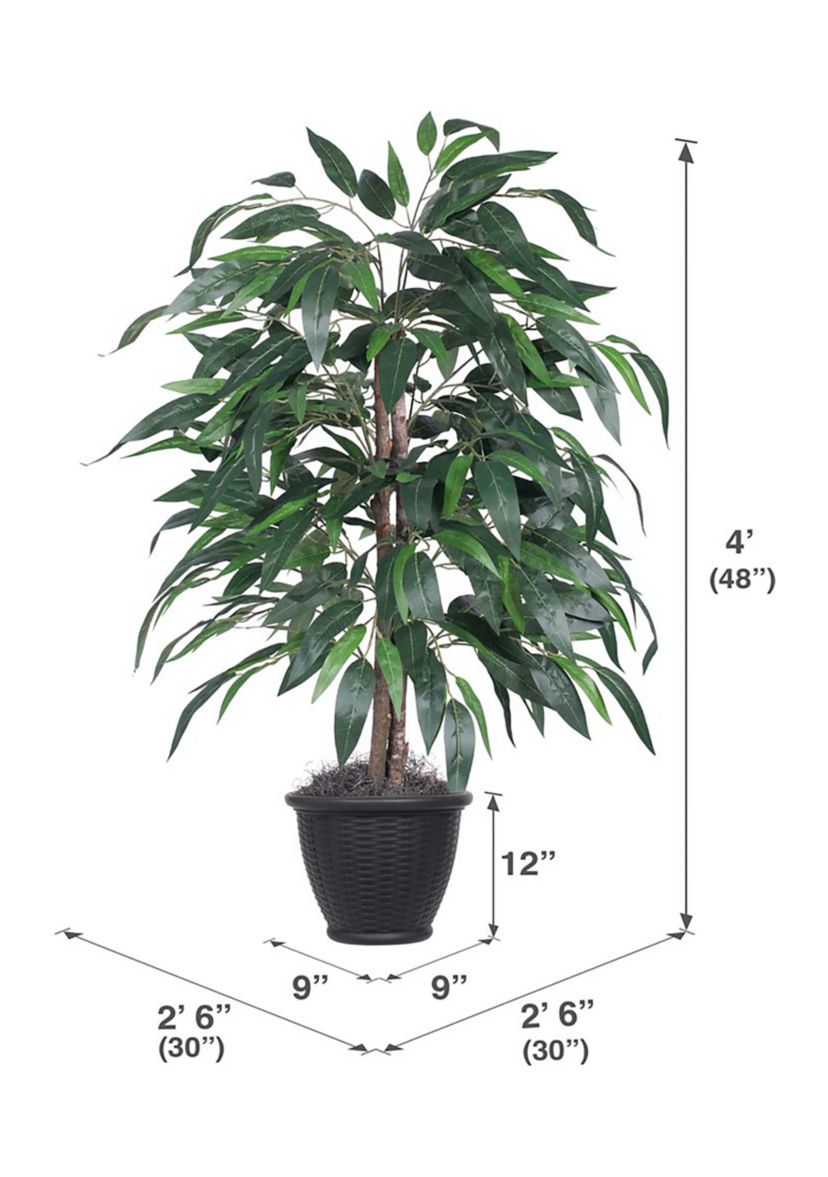 Artificial Mango Bush, Plastic Container.