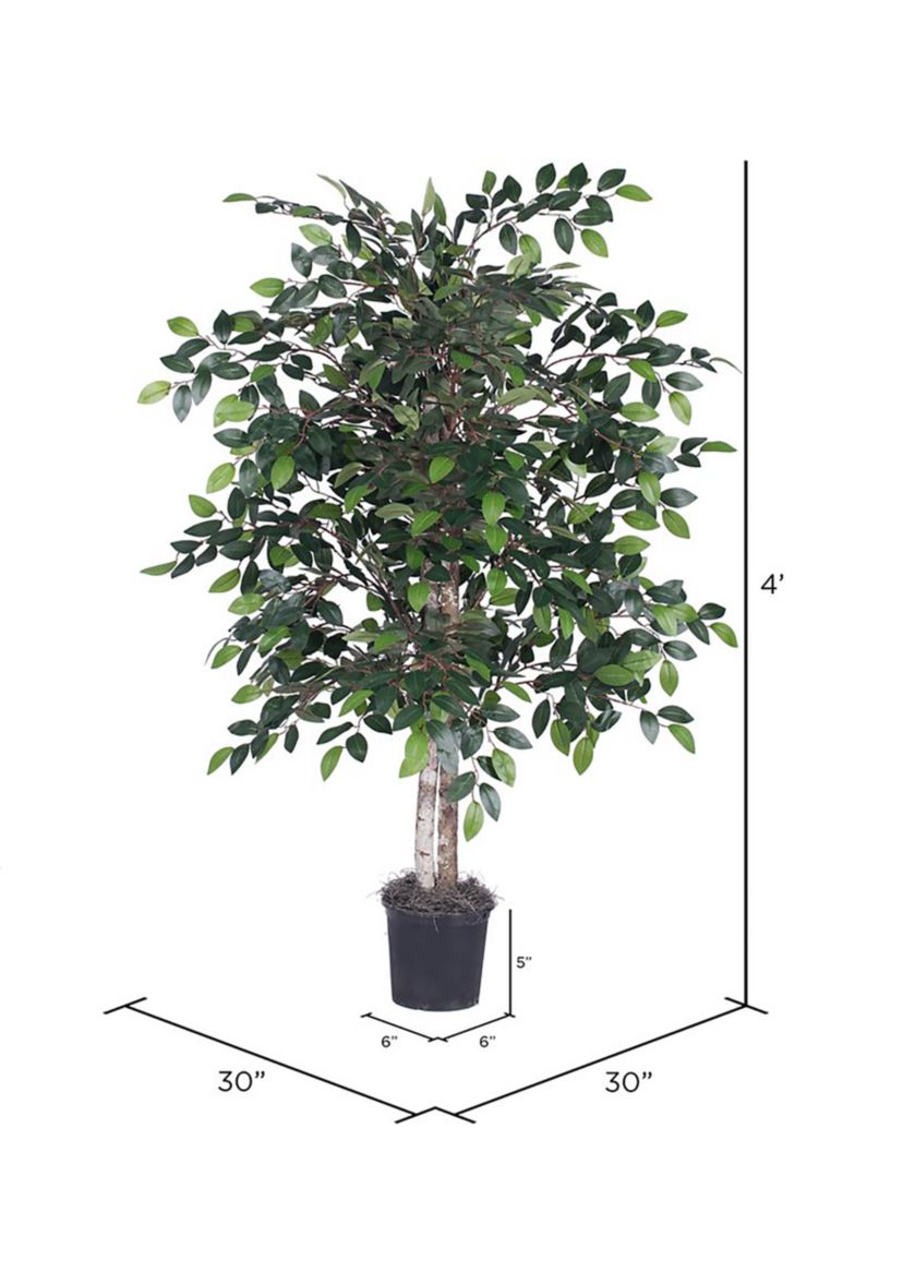 Artificial Minil Ficus Bush, Plastic Pot