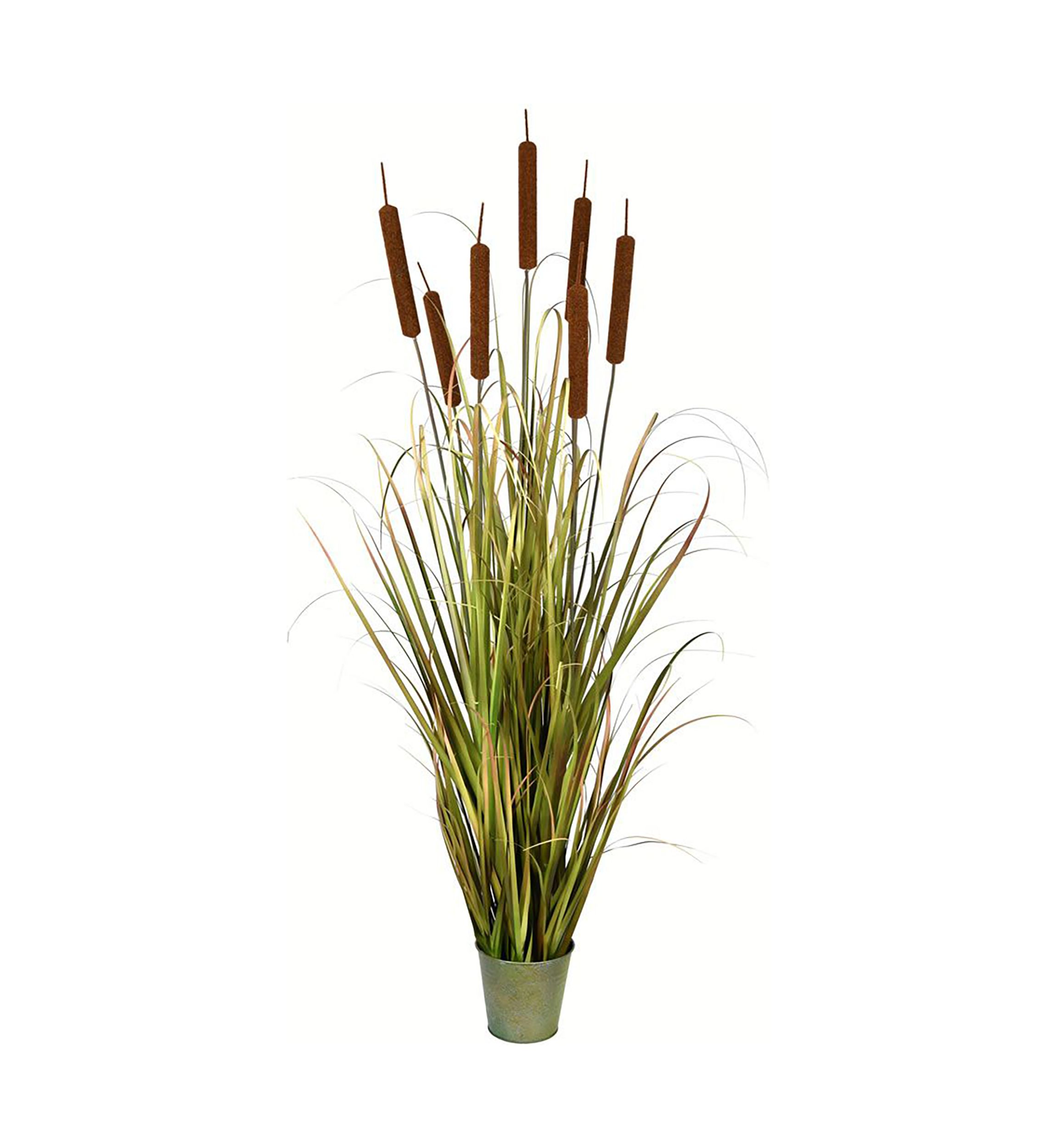 Artificial Potted Grass with Cattails.