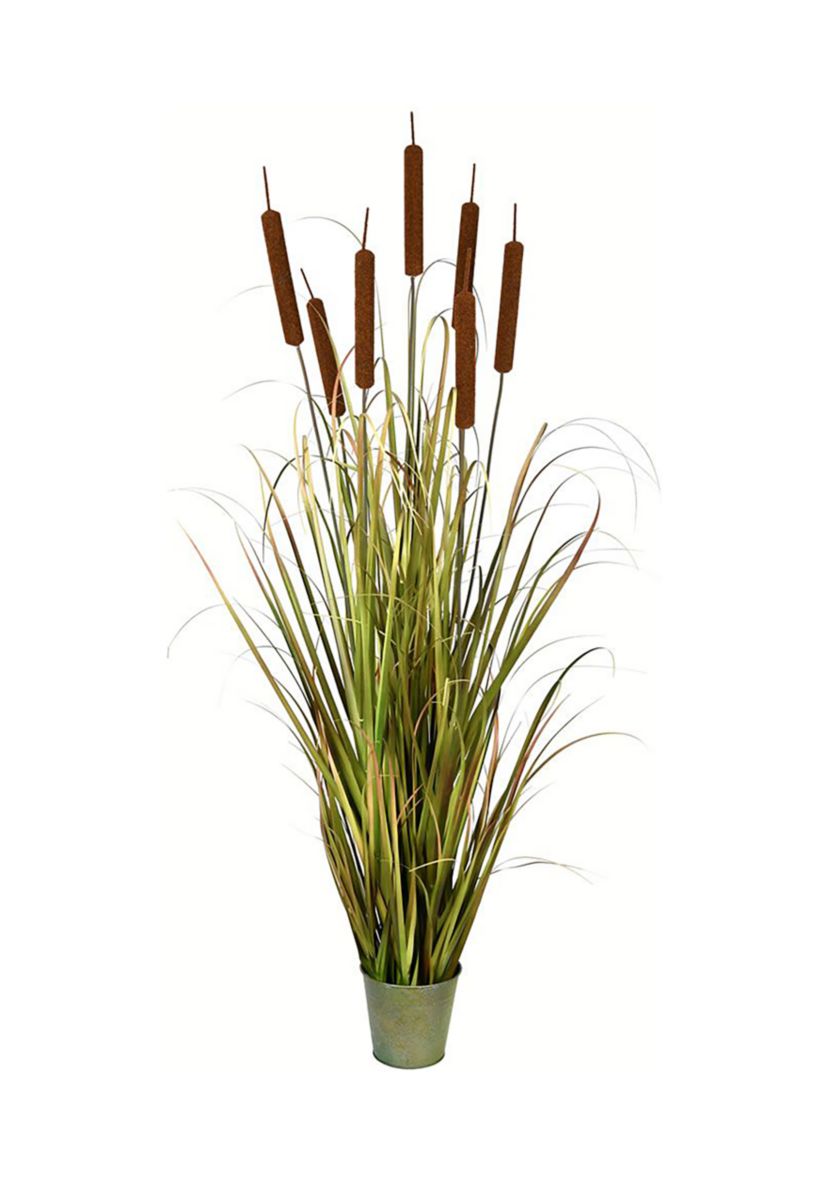 Artificial Potted Grass with Cattails.