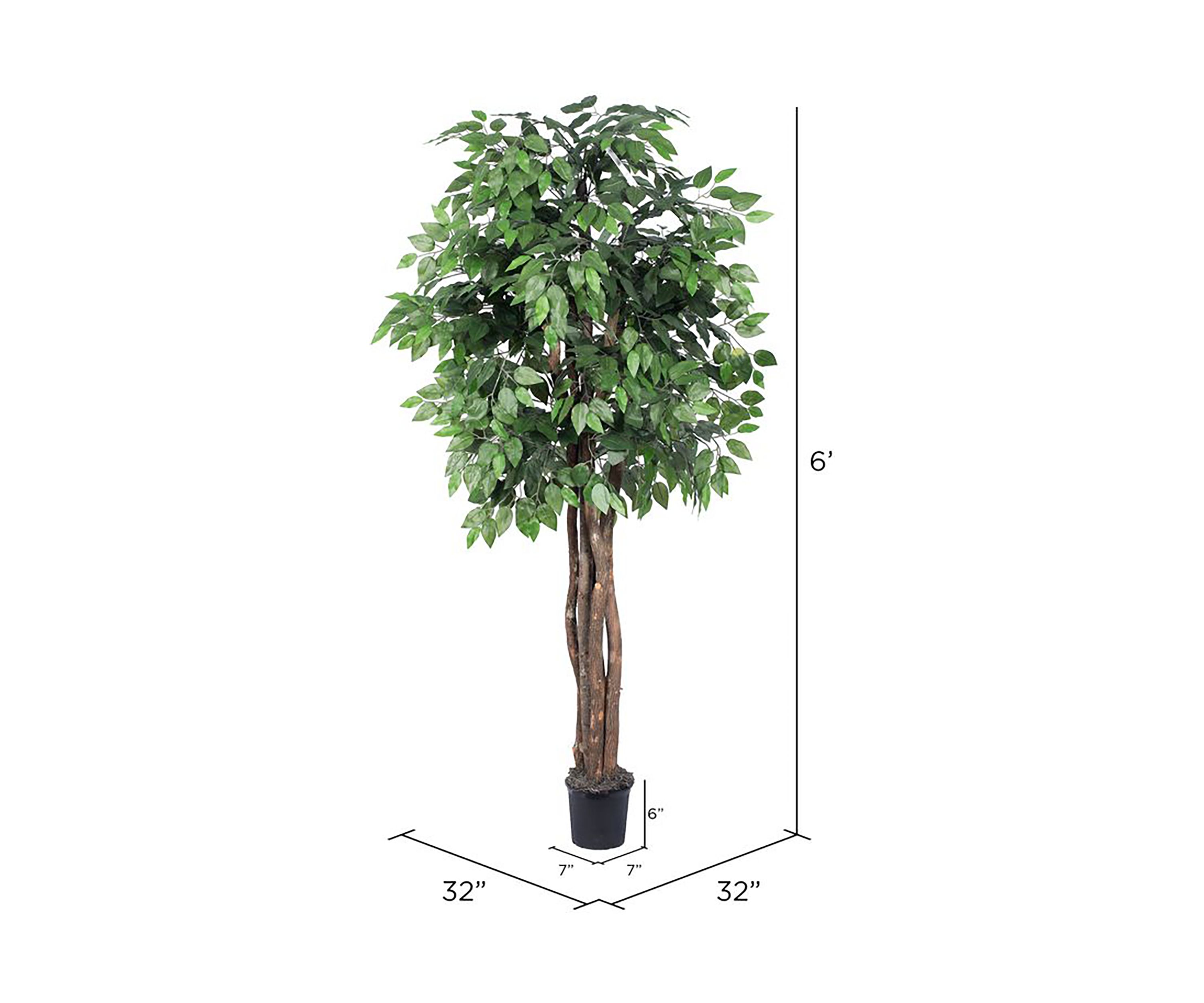 Artificial Ficus Executive, Plastic Pot
