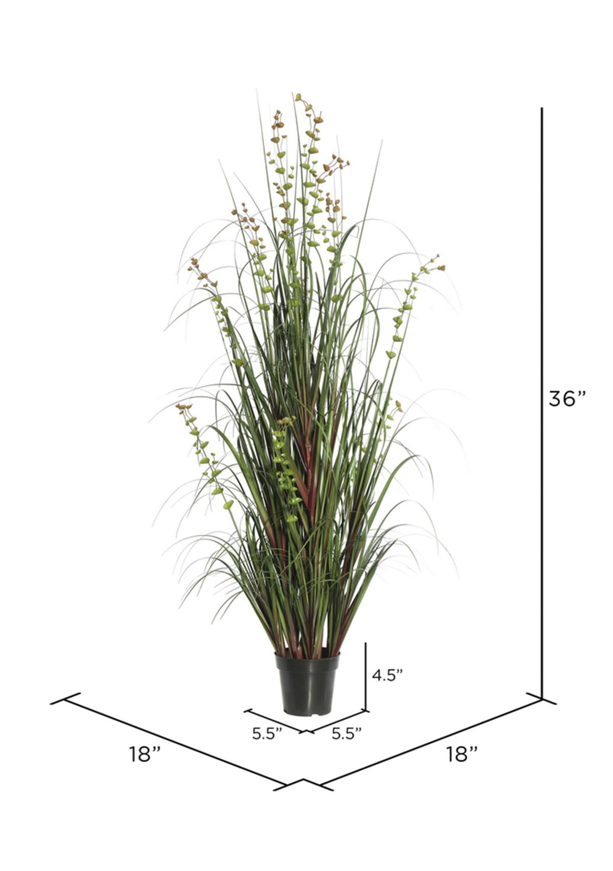 Vickerman 36" Artificial Potted Green Grass and Eucalyptus.