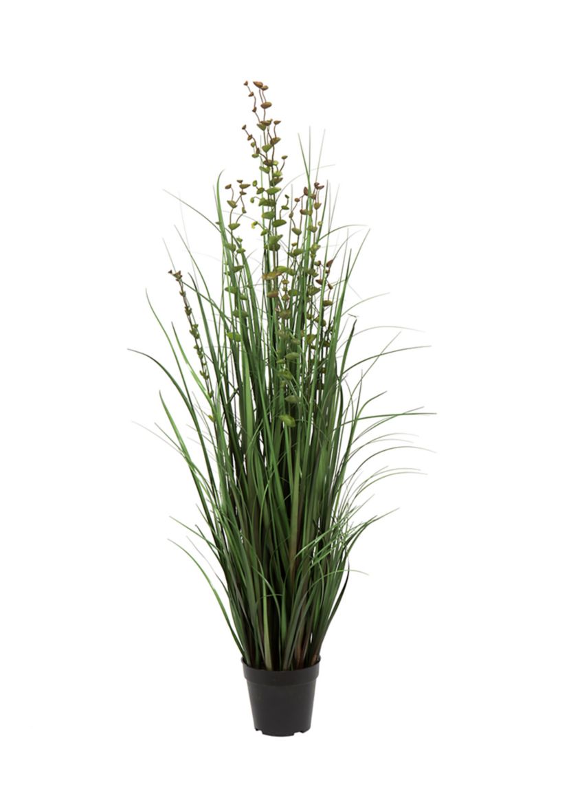 Vickerman 48" Artificial Potted Green Grass and Eucalyptus.
