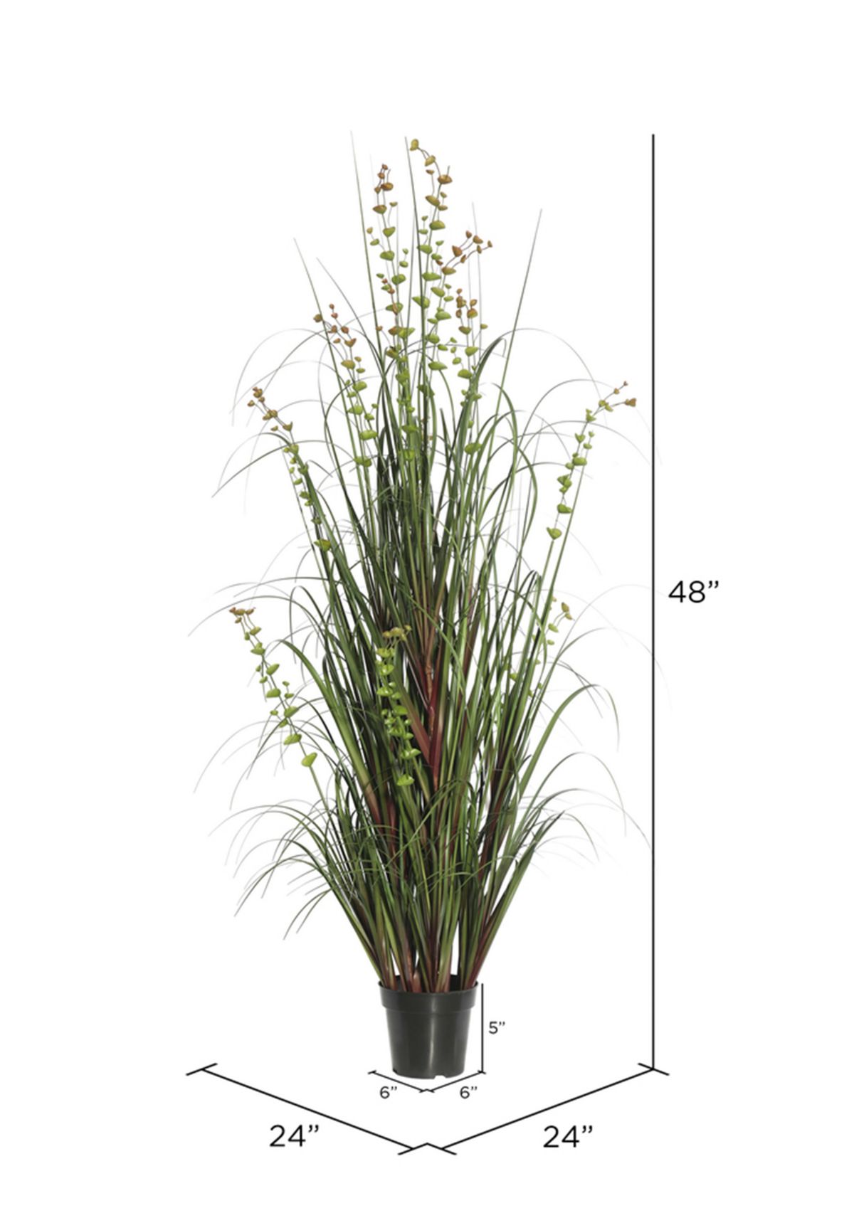 Vickerman 48" Artificial Potted Green Grass and Eucalyptus.