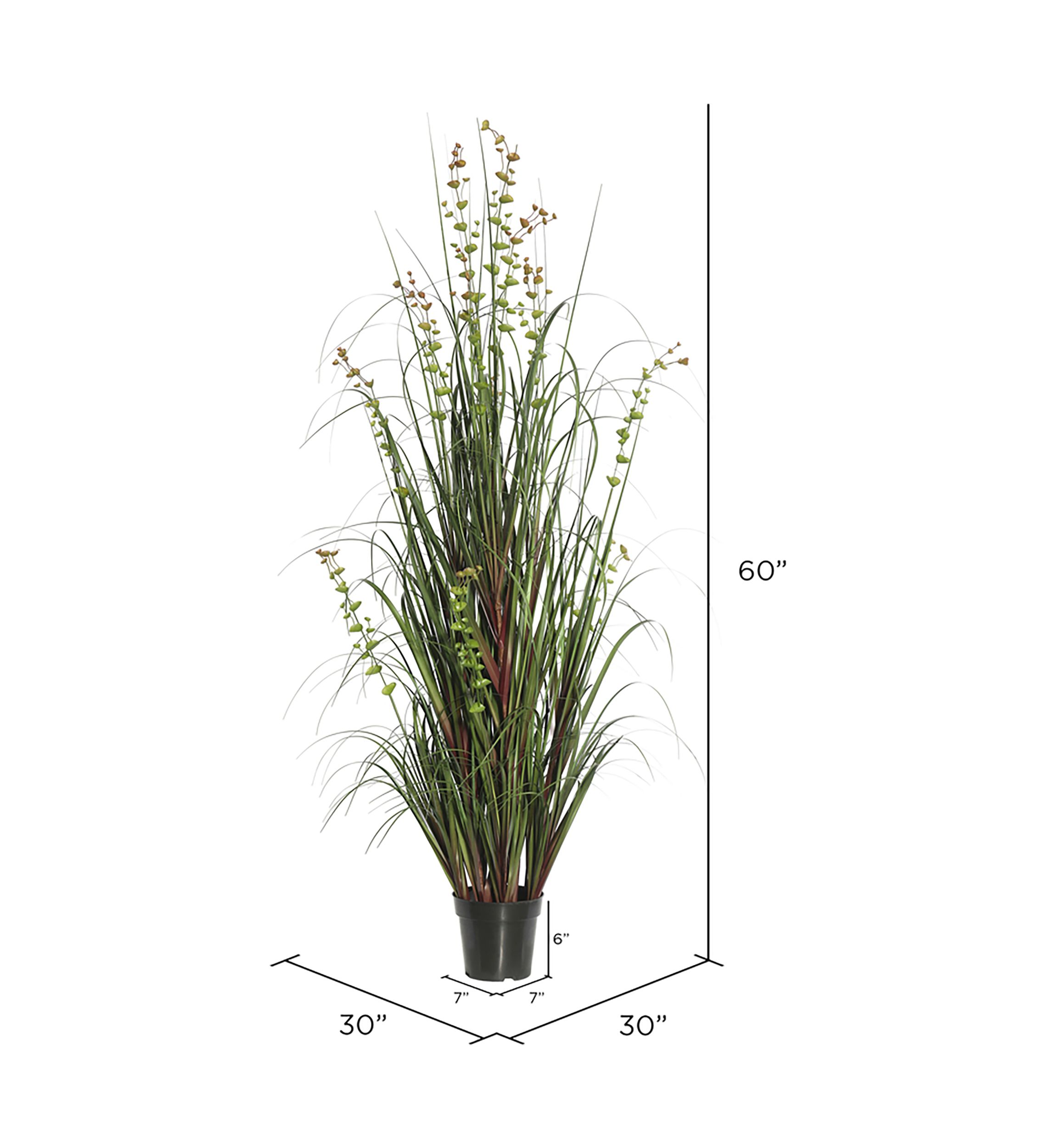 Vickerman 60" Artificial Potted Green Grass and Eucalyptus.