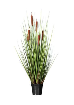 Vickerman 36" Artificial Potted Green Straight Gras and Cattails