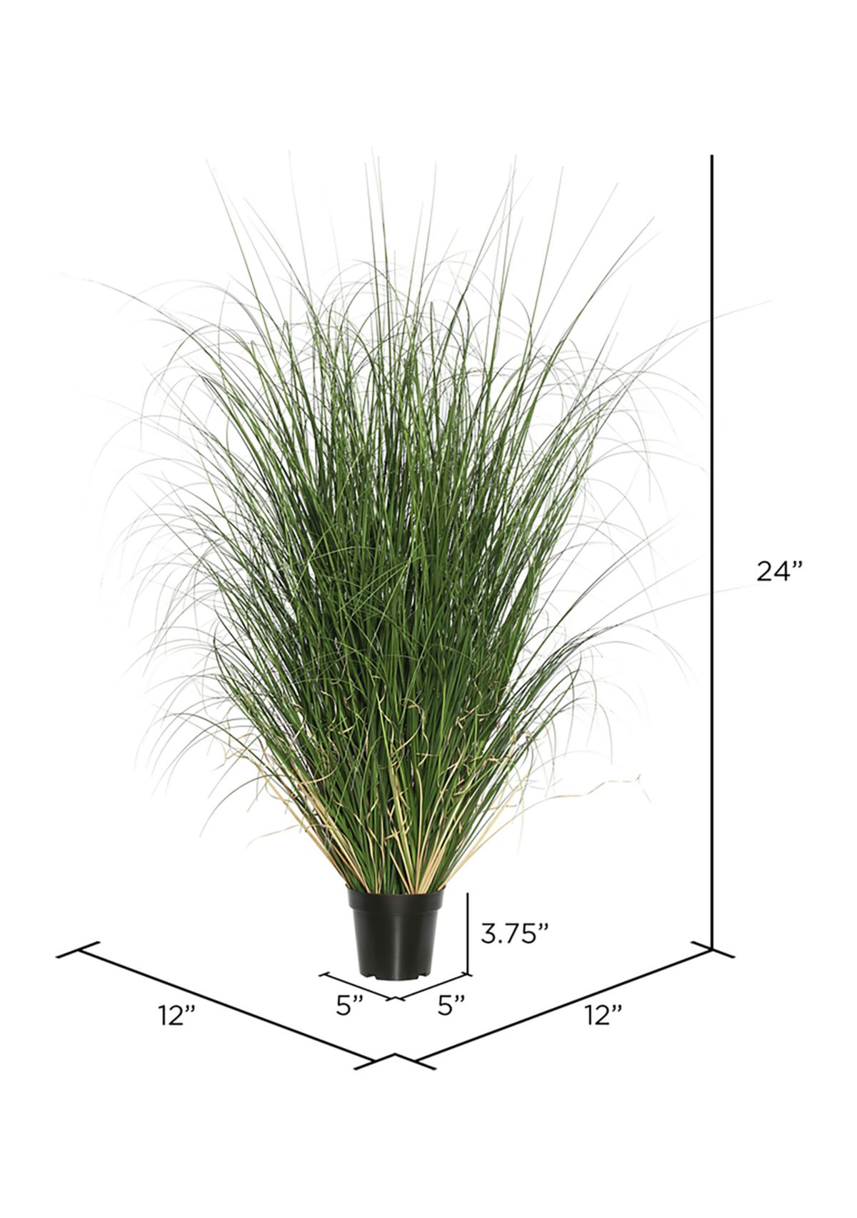 Vickerman 24" PVC Artificial Potted Green Curled Grass.