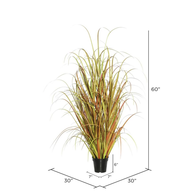 Vickerman 60" PVC Artificial Potted Mixed Brown Grass.