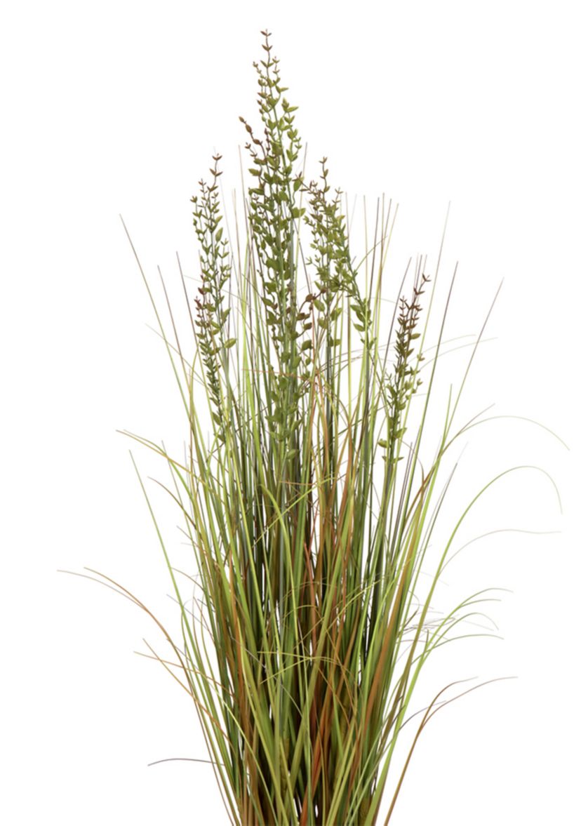 Vickerman 48" PVC Artificial Potted Green and Brown Grass and Plastic Grass.