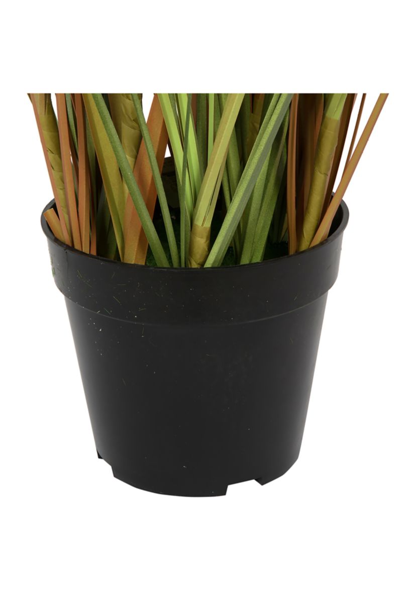 Vickerman 48" PVC Artificial Potted Green and Brown Grass and Plastic Grass.