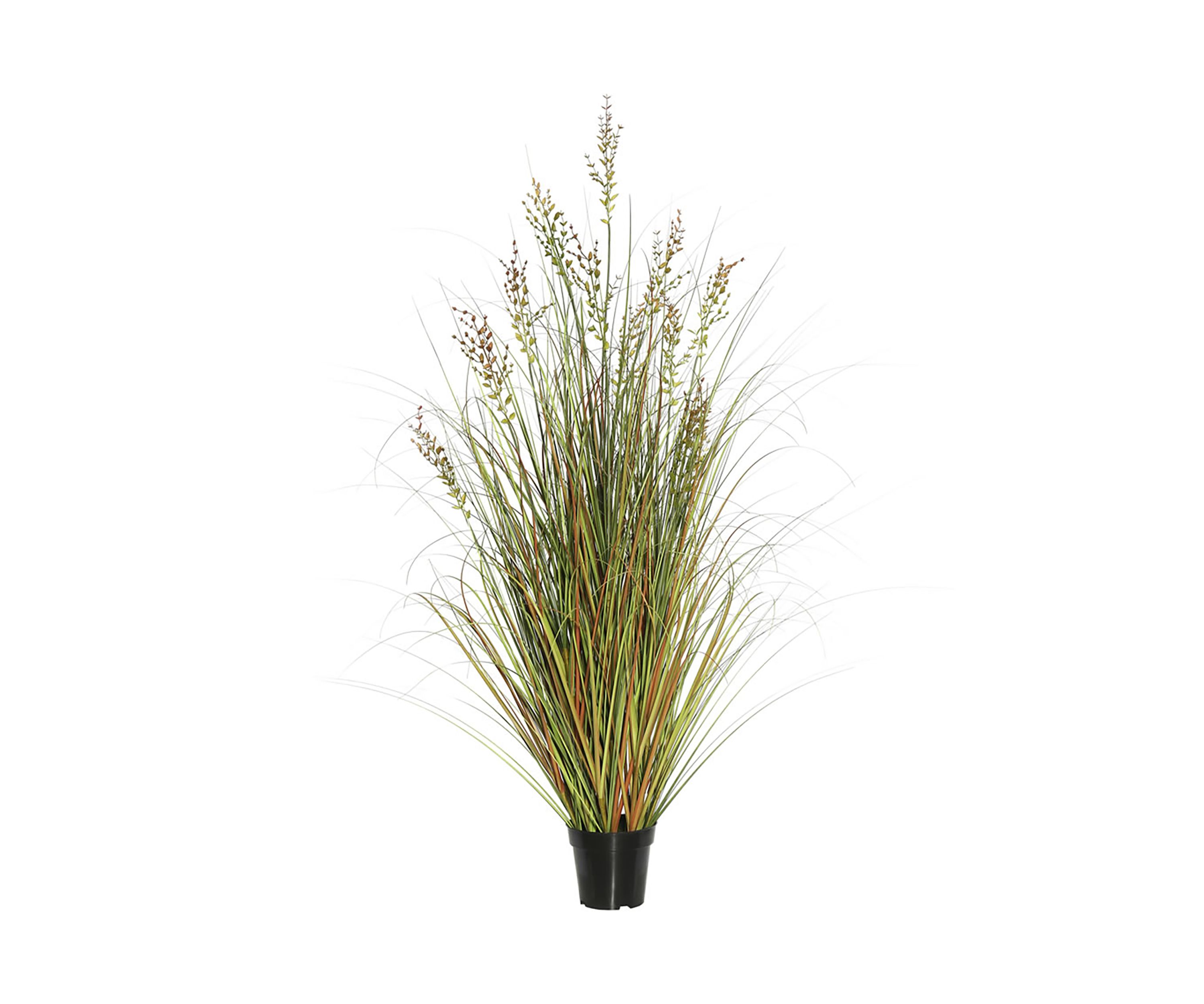 Vickerman 60" PVC Artificial Potted Green and Brown Grass and Plastic Grass.
