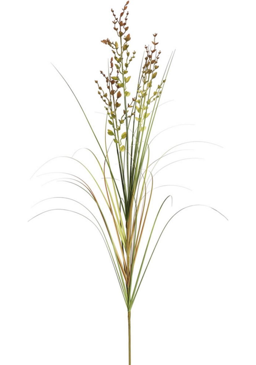 Vickerman 60" PVC Artificial Potted Green and Brown Grass and Plastic Grass.