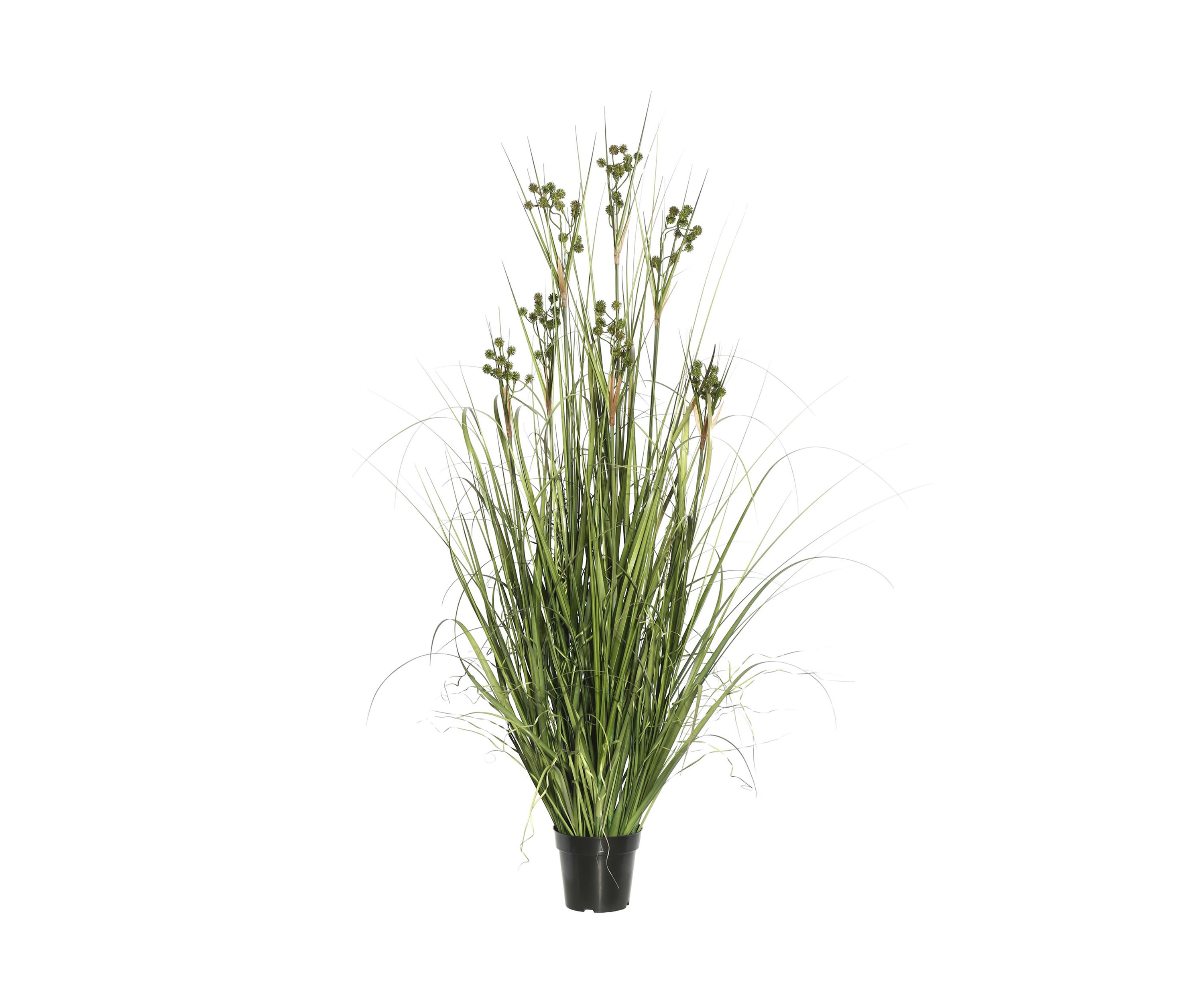PVC Potted Green Grass with Pomp Balls