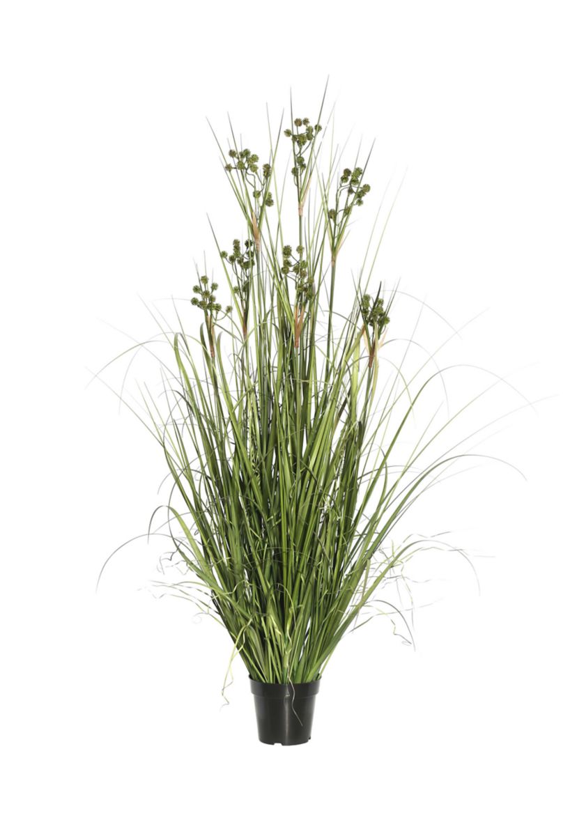 PVC Potted Green Grass with Pomp Balls