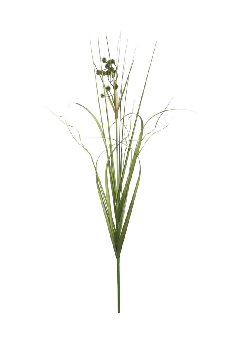 PVC Potted Green Grass with Pomp Balls