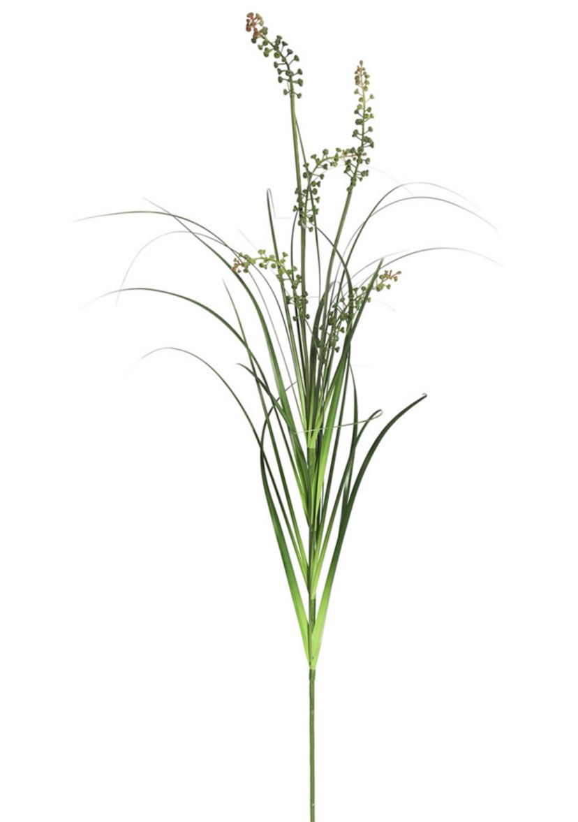 Vickerman 24" PVC Artificial Potted Green Sheeps Grass and Plastic Grass.