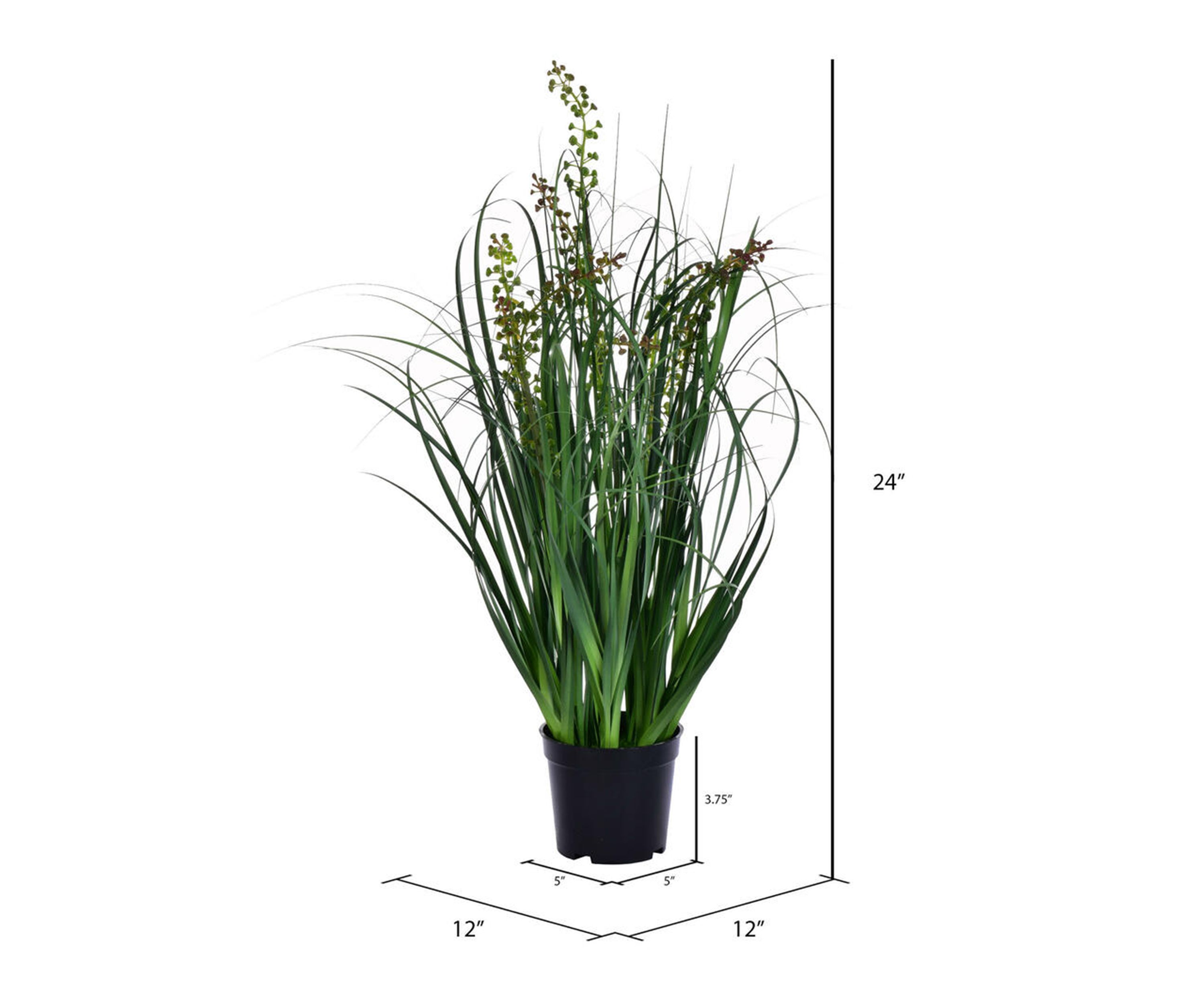 Vickerman 24" PVC Artificial Potted Green Sheeps Grass and Plastic Grass.