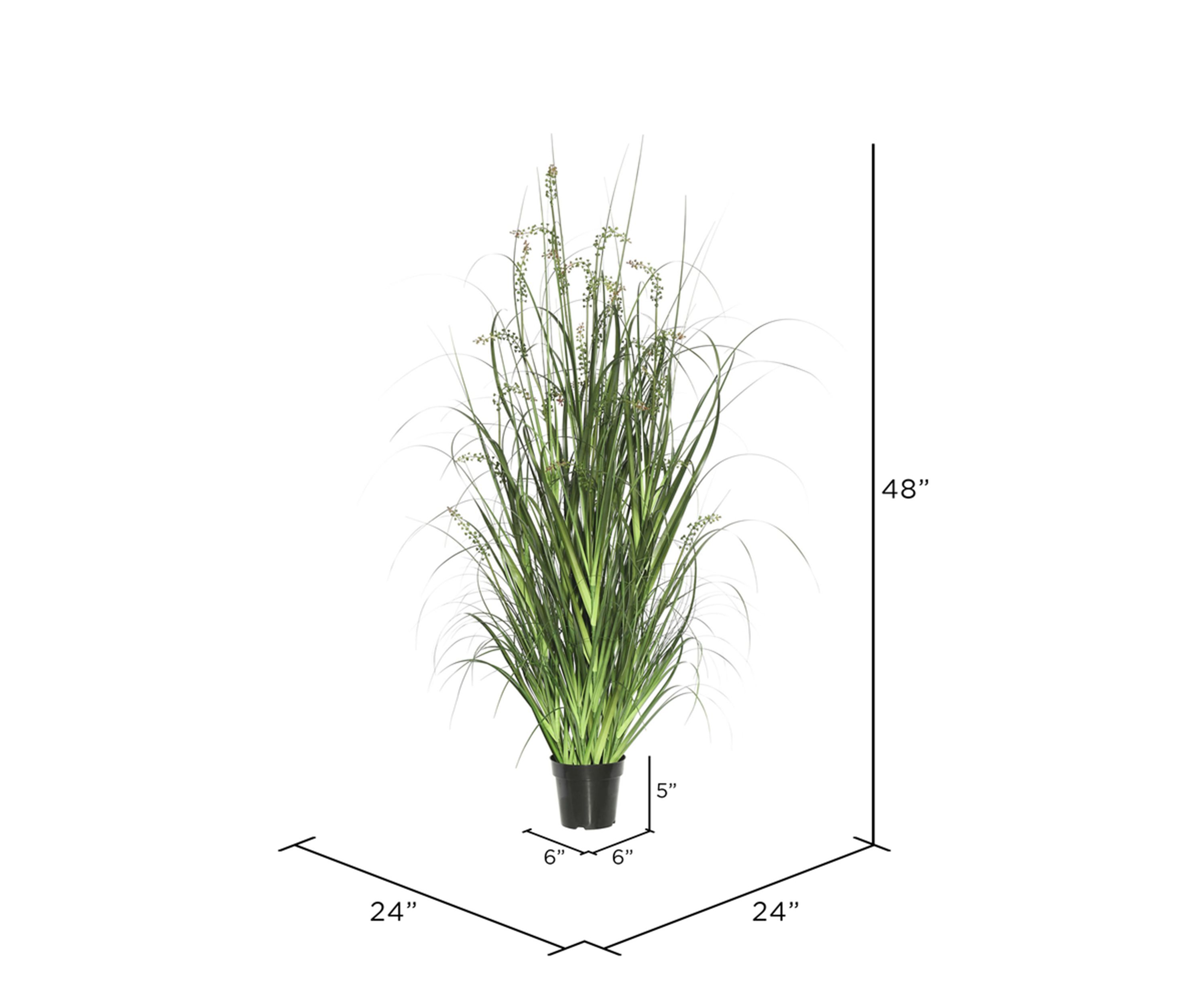 Vickerman 48" PVC Artificial Potted Green Sheeps Grass and Plastic Grass.