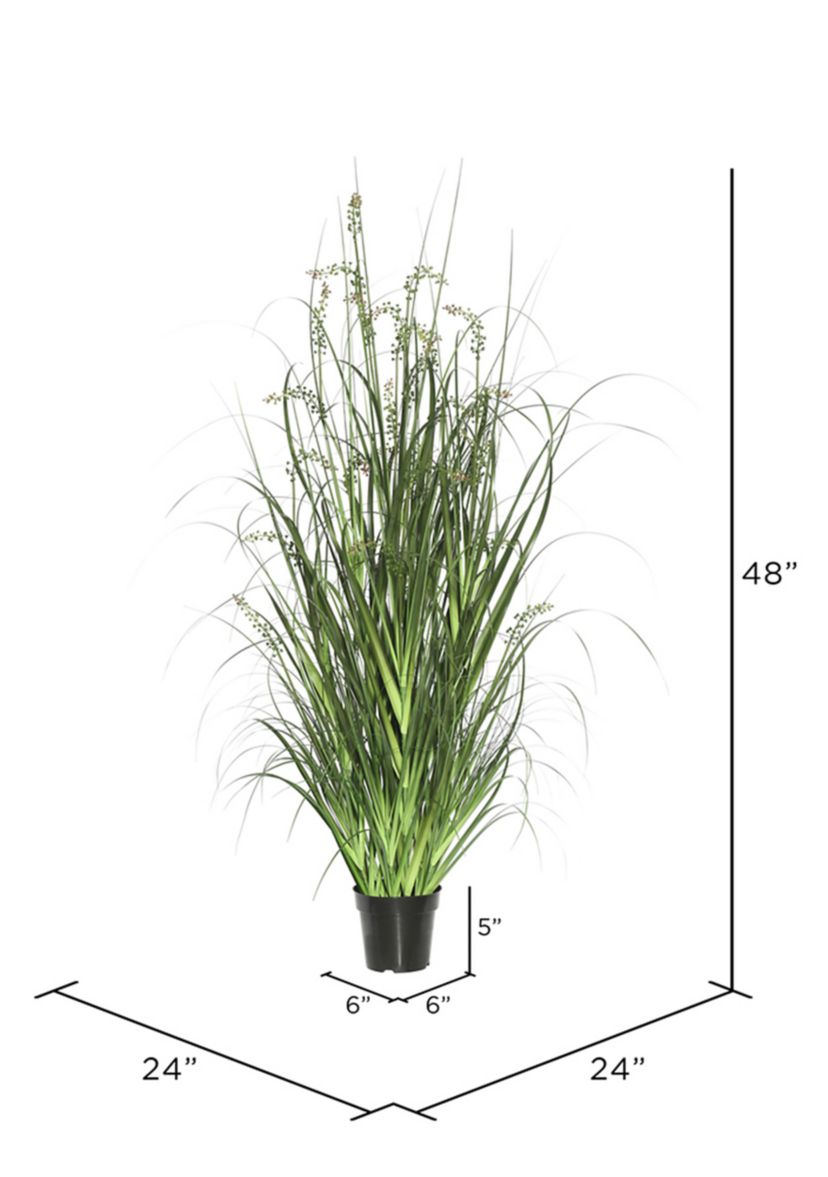 Vickerman 48" PVC Artificial Potted Green Sheeps Grass and Plastic Grass.