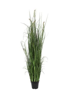 Vickerman 60" PVC Artificial Potted Green Sheep's Grass and Plastic Grass