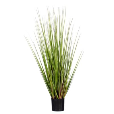 Vickerman 36" Potted Green/Burgundy Flax Grass. Elevate your home or office decor with Vickerman's 36-inch Potted Faux Grass. This artificial plant