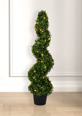 Vickerman Potted Green Boxwood Spiral Tree