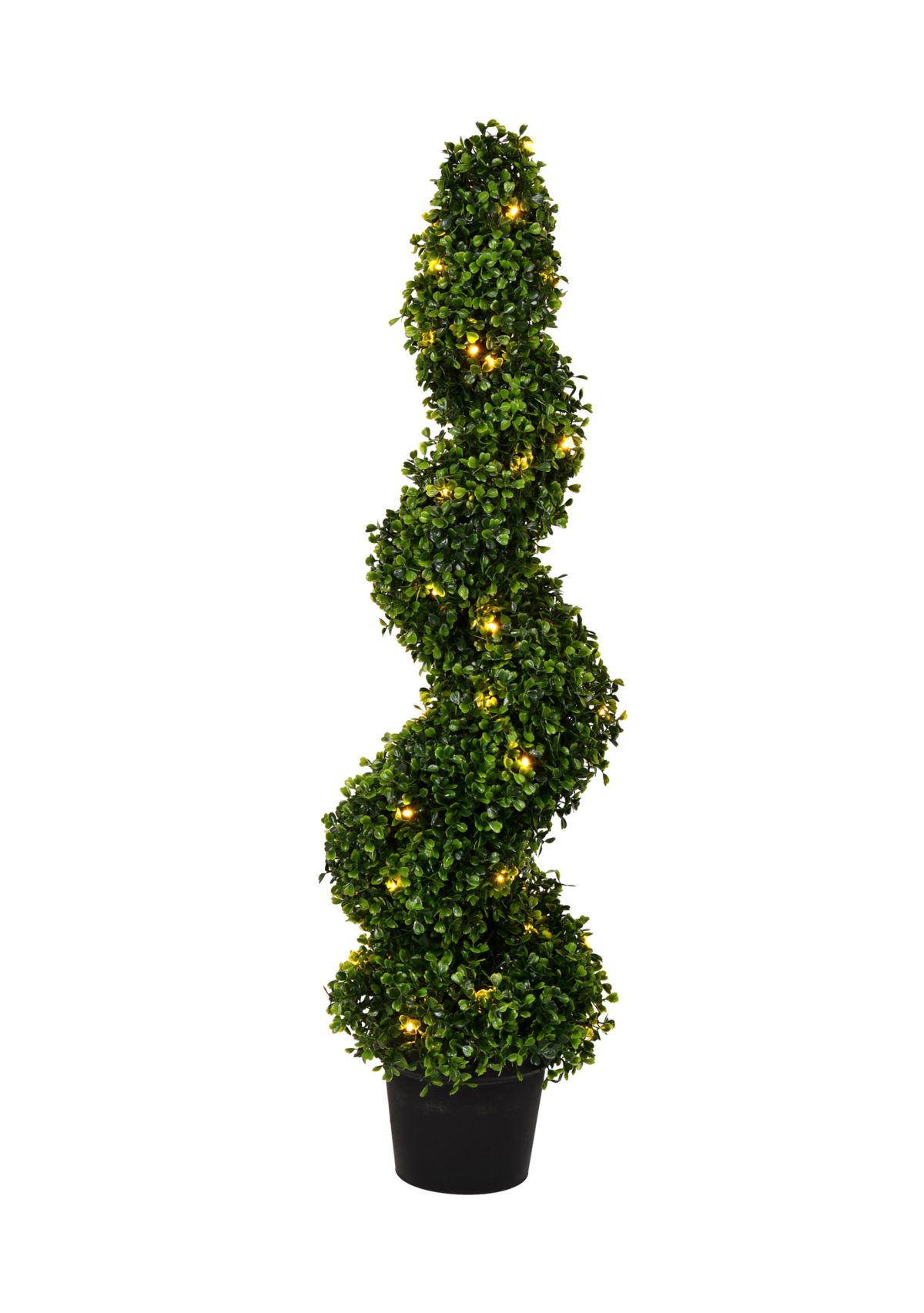 Potted Green Boxwood Spiral Tree