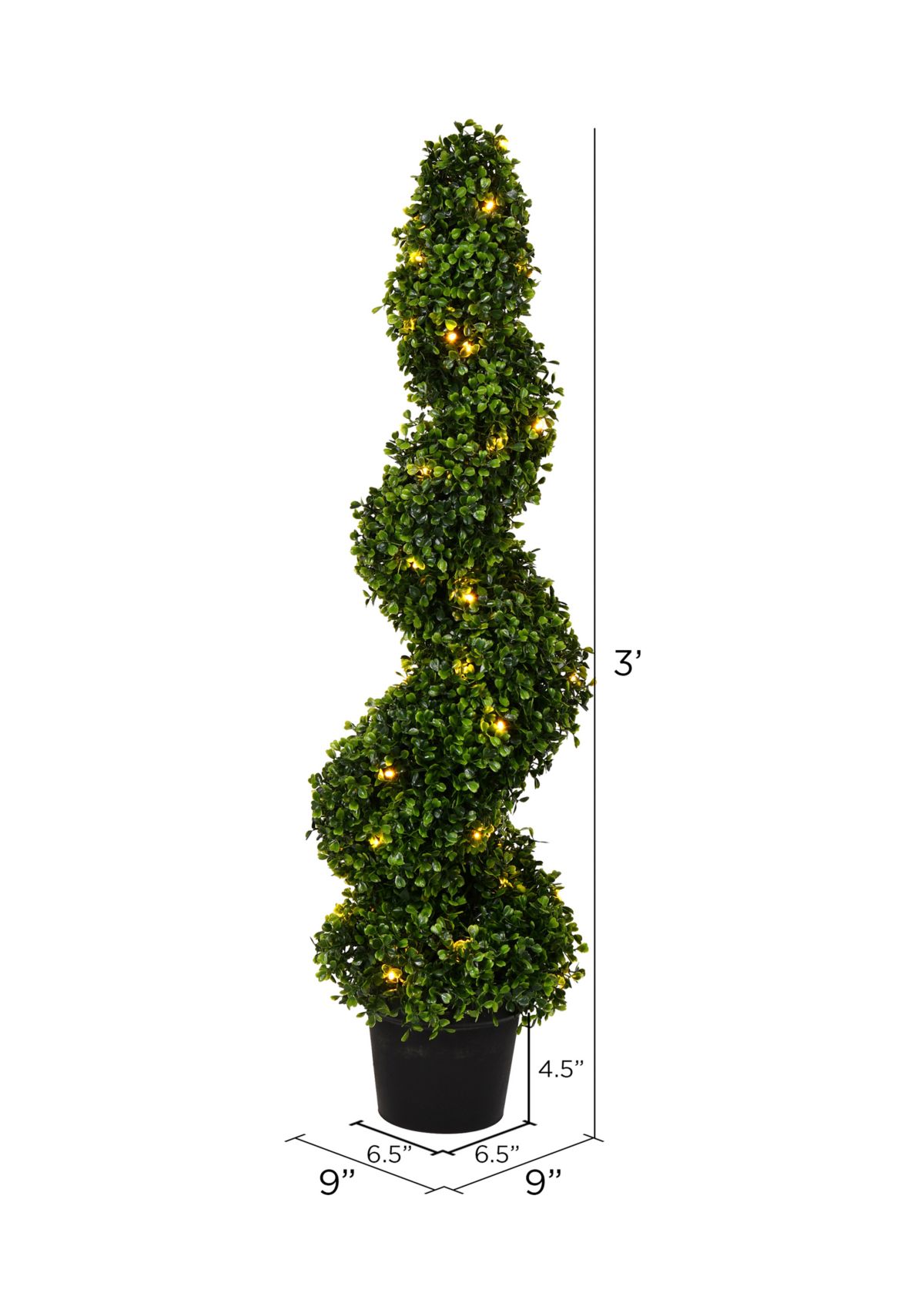 Potted Green Boxwood Spiral Tree