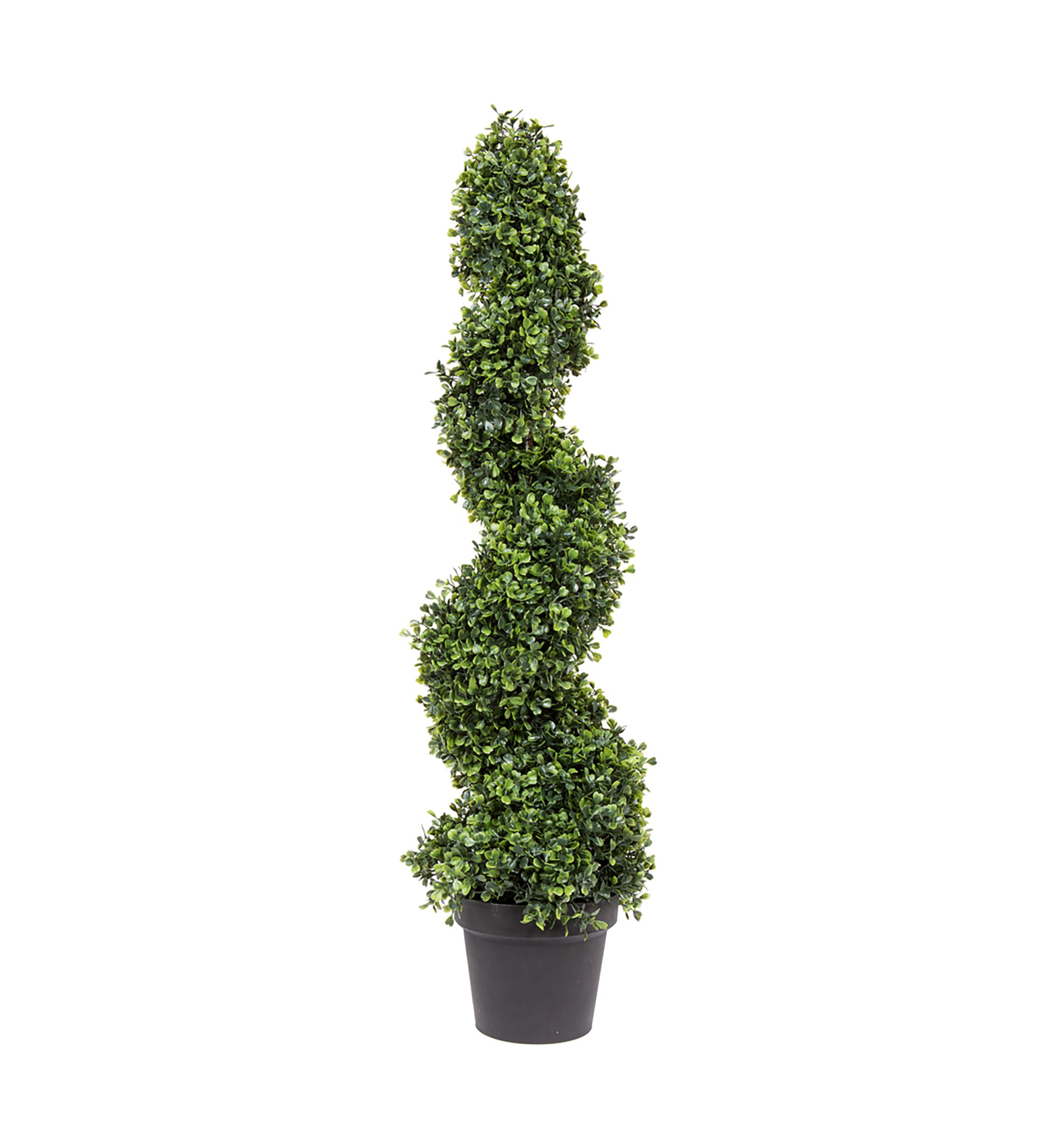 Vickerman 3 Artificial Potted Green Boxwood Spiral Tree.