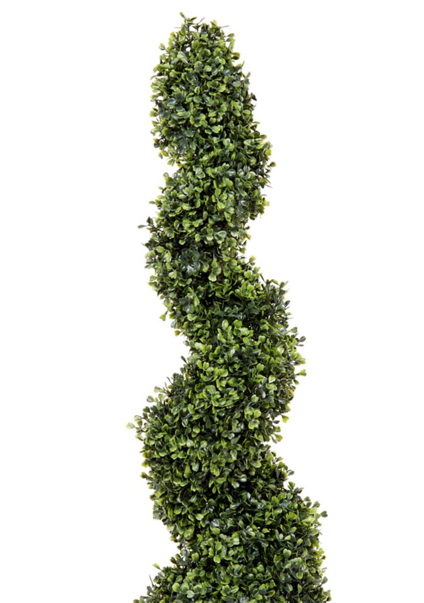 Vickerman 3 Artificial Potted Green Boxwood Spiral Tree.