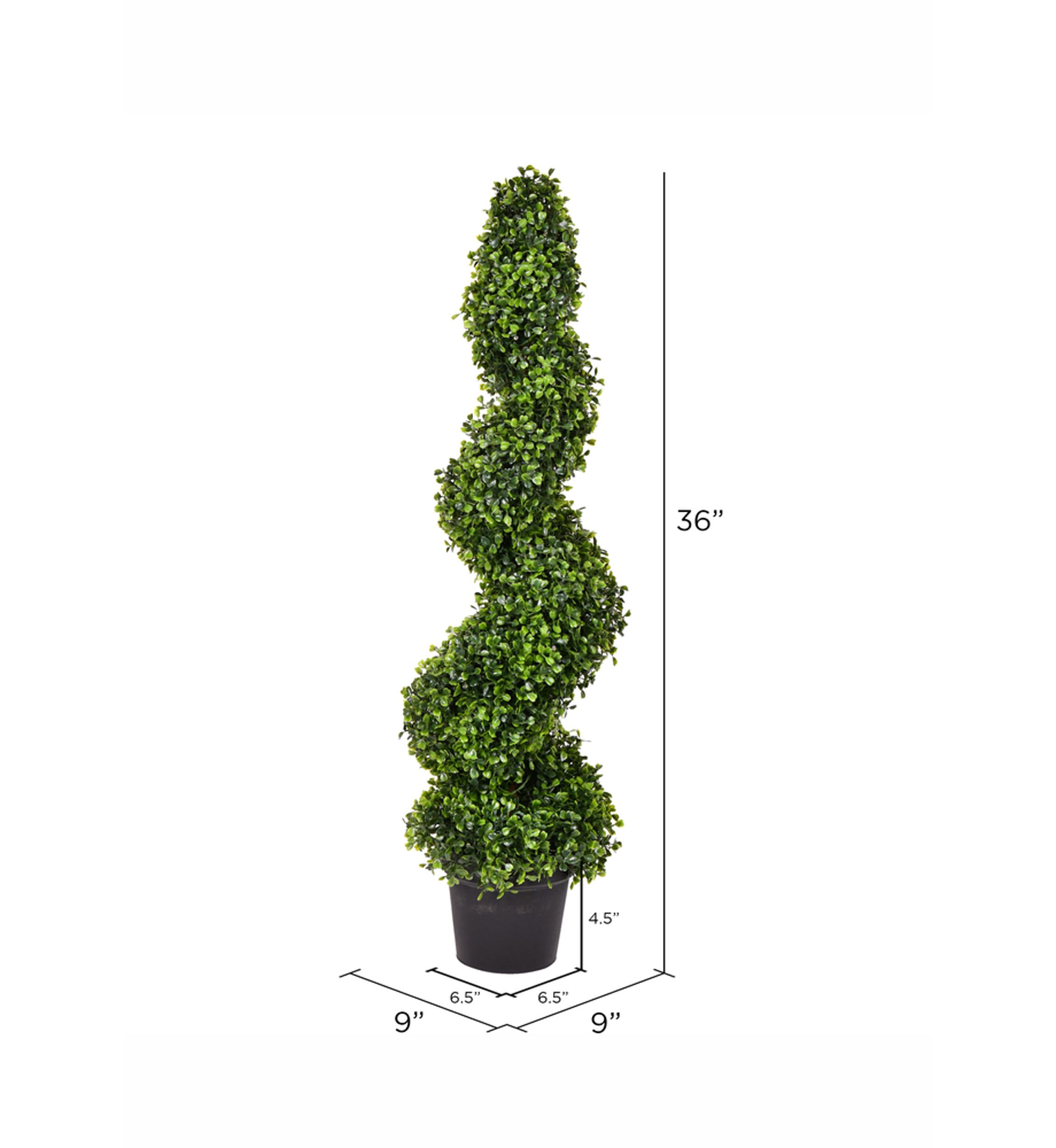 Vickerman 3 Artificial Potted Green Boxwood Spiral Tree.