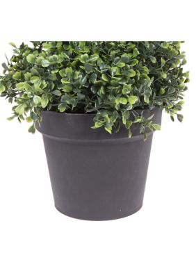 Vickerman 3' Artificial Potted Green Boxwood Spiral Tree.