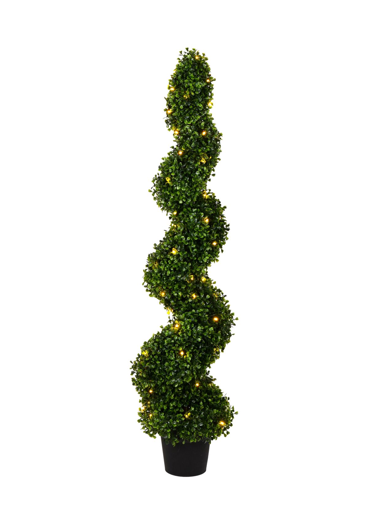 Potted Green Boxwood Spiral Tree