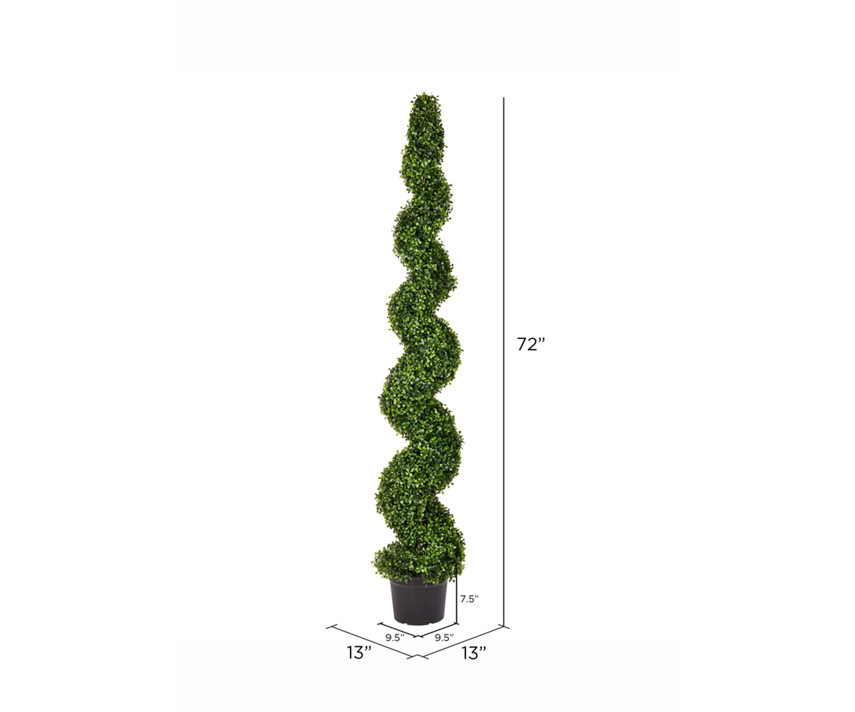 Vickerman 6 Artificial Potted Green Boxwood Spiral Tree.