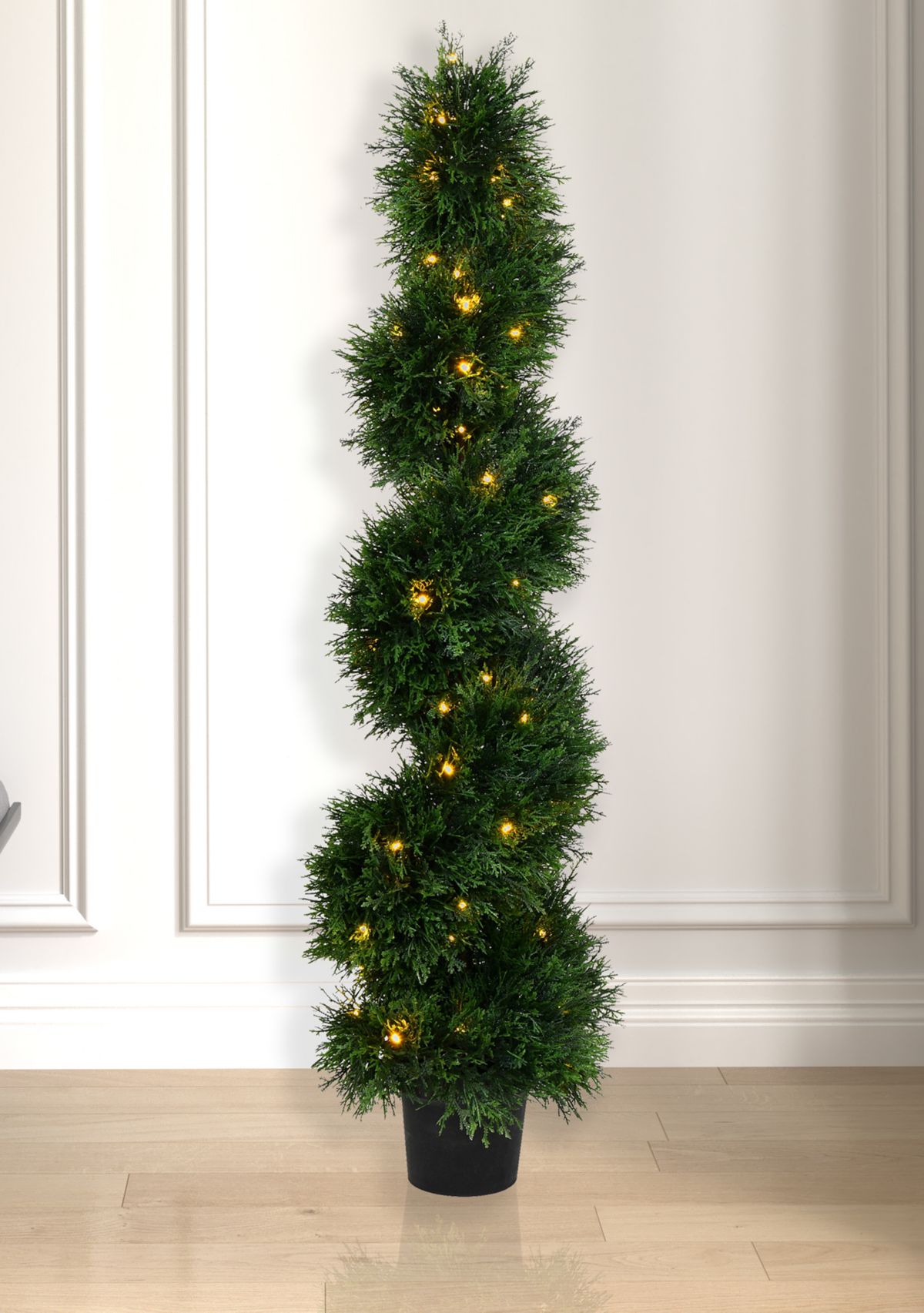 Potted Green Cedar Spiral Tree