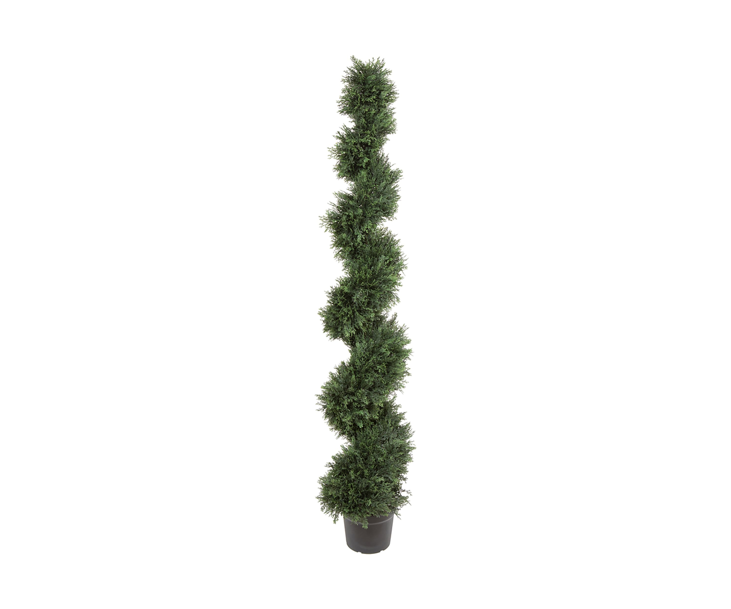 Vickerman 6 Artificial Potted Green Cedar Spiral Tree.