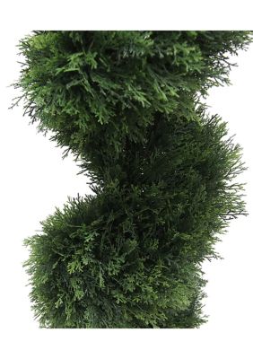 Vickerman 6' Artificial Potted Green Cedar Spiral Tree.