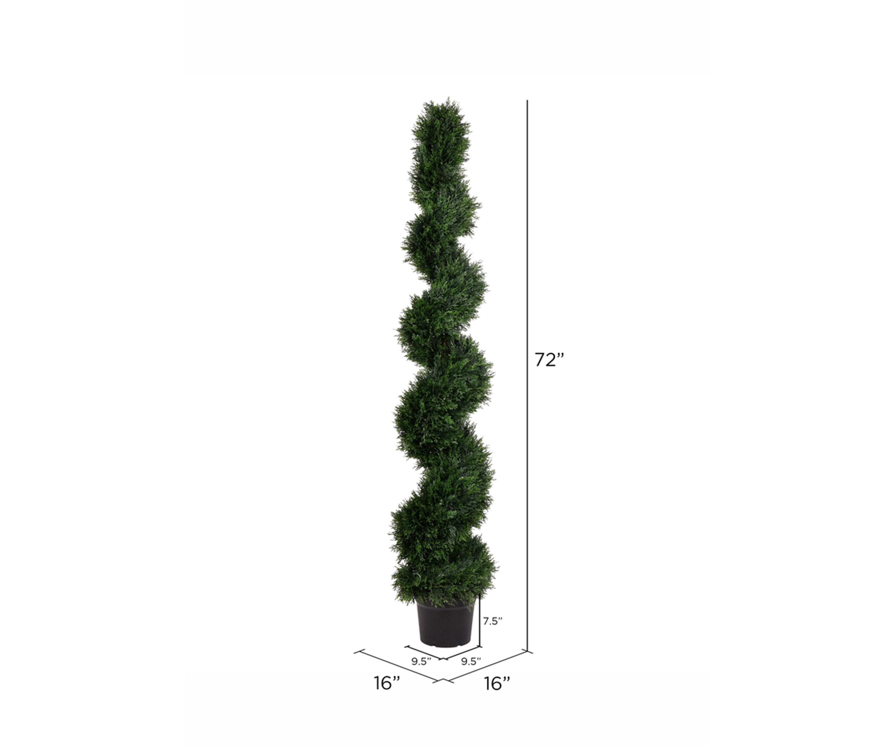 Vickerman 6 Artificial Potted Green Cedar Spiral Tree.