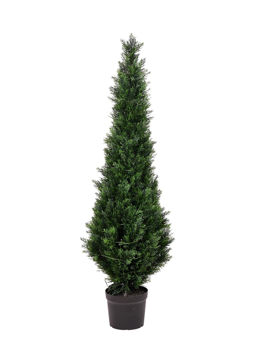 Vickerman 5 Artificial Potted Green Cedar Tree.