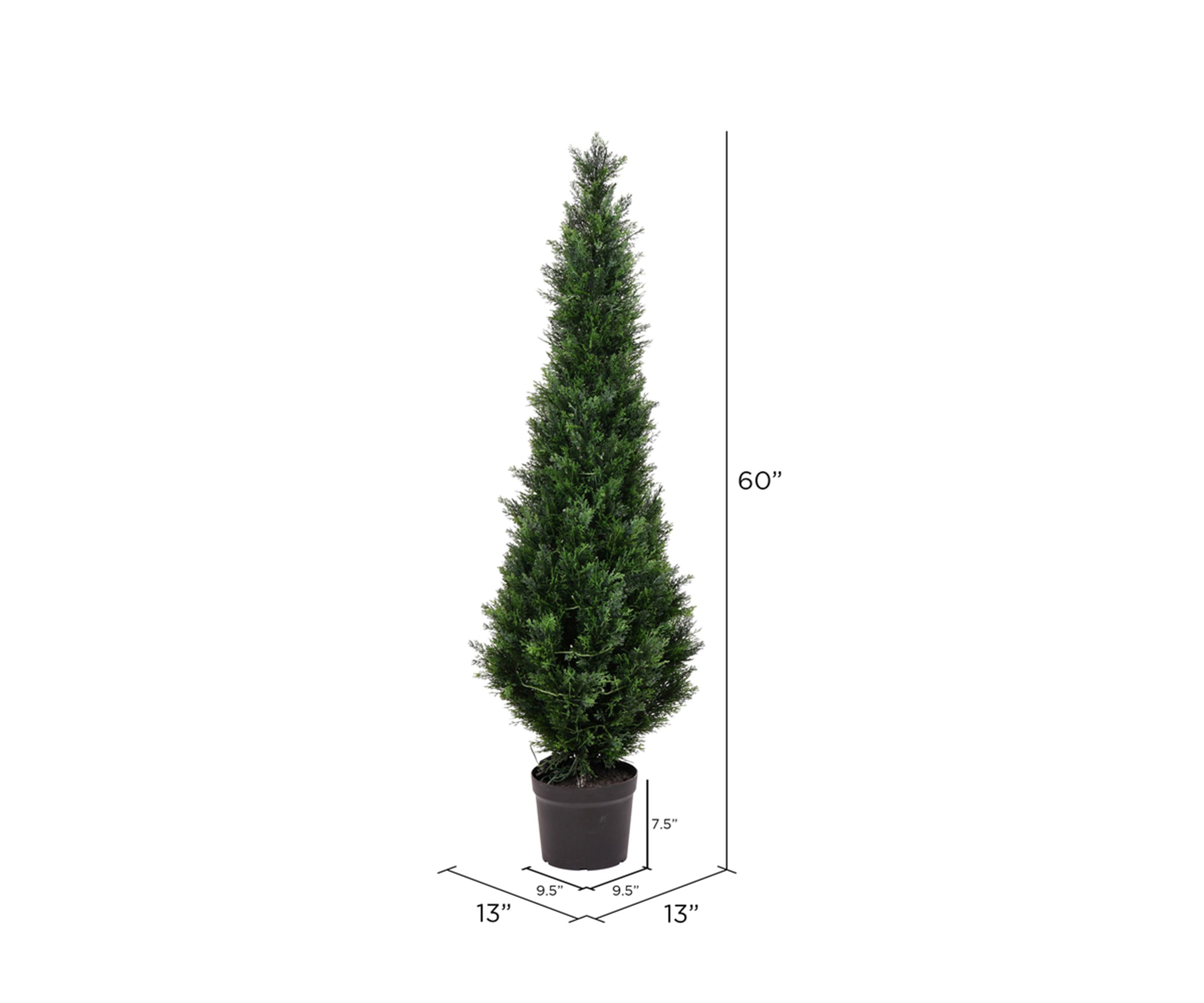 Vickerman 5 Artificial Potted Green Cedar Tree.