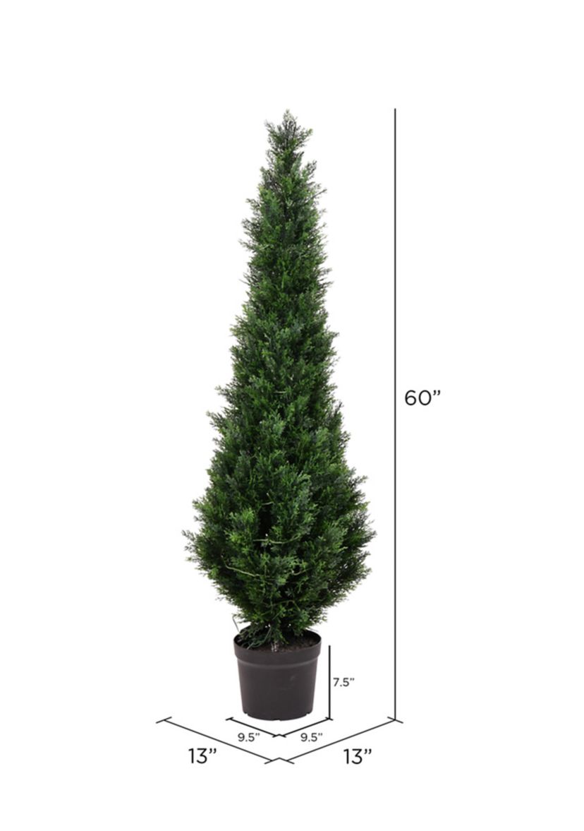 Vickerman 5 Artificial Potted Green Cedar Tree.