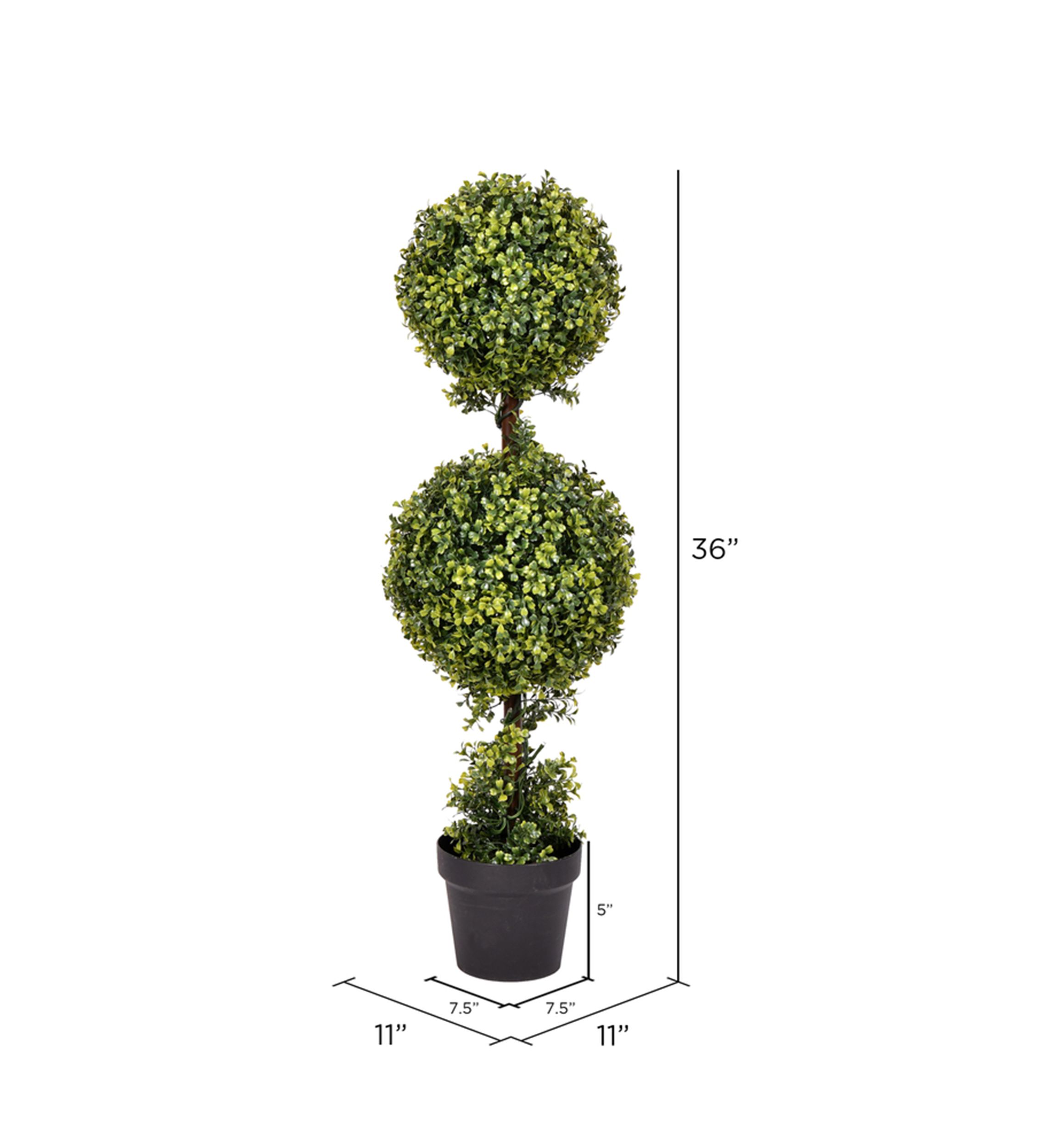 Vickerman 3 Artificial Double Ball Green Boxwood Topiary.
